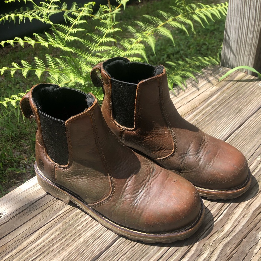 Carhartt Brown Leather Chelsea Work Boots